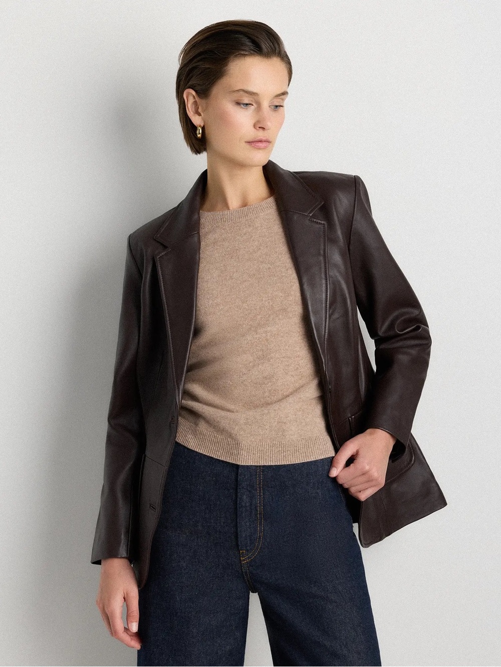 Quince 100% Leather Blazer